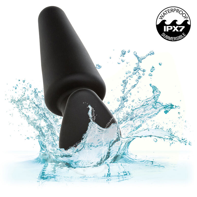 CALEXOTICS - ROCK BOTTOM PLUG ANAL CÓNICO 10 VIBRACIONES SILICONA NEGRO - Imagen 3