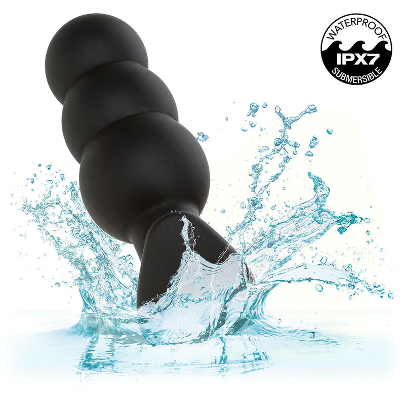 CALEXOTICS - ROCK BOTTOM PLUG ANAL CON CUENTAS 10 VIBRACIONES SILICONA NEGRO - Imagen 7