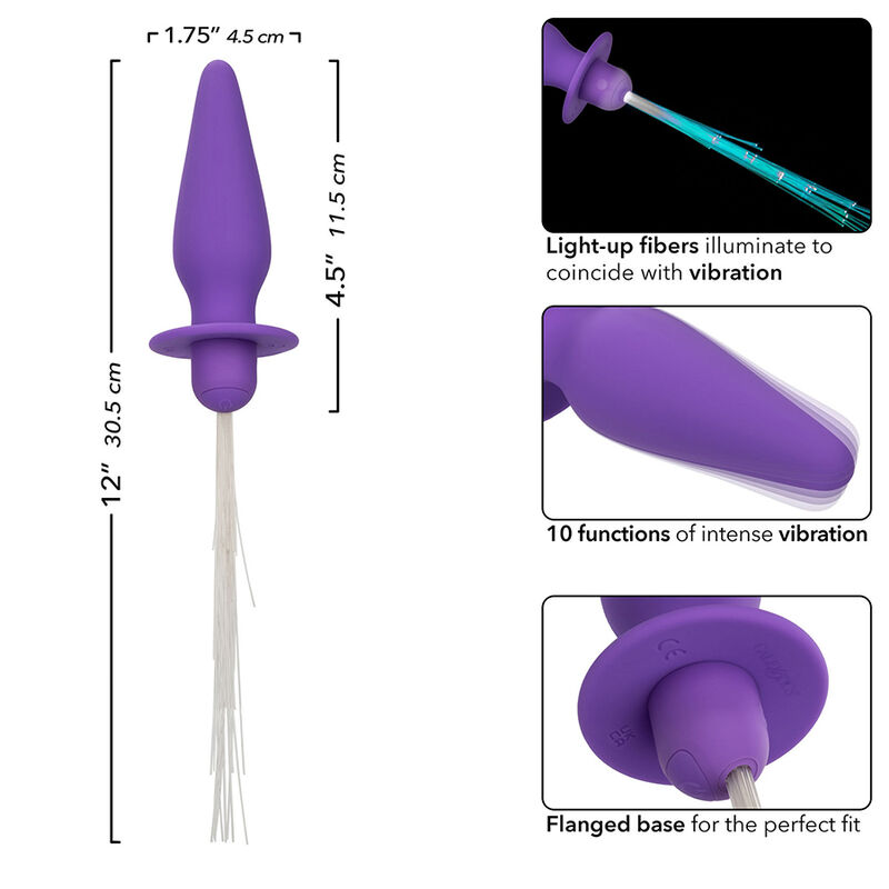 CALEXOTICS - SOUTHERN LIGHTS LIGHT UP PLUG ANAL CON LUCES 10 VIBRACIONES SILICONA VIOLETA - Imagen 2
