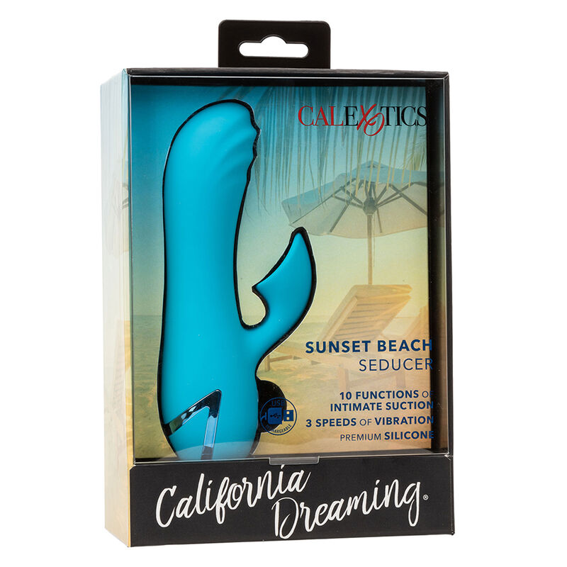 CALEXOTICS - SUNSET BEACH SEDUCER VIBRADOR Y ESTIMULADOR 10 FUNCIONES AZUL - Imagen 2