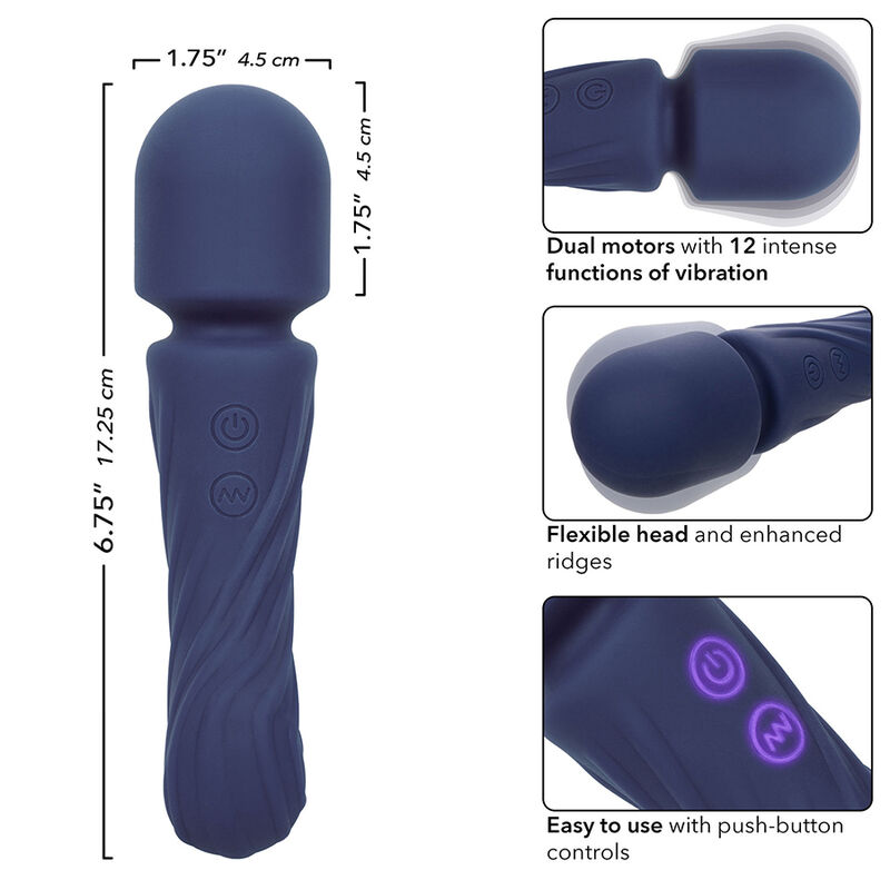 CALEXOTICS - CHARISMA ALLURE MASAJEADOR DOBLE MOTOR 12 FUNCIONES 17,25 CM X 4,5 CM MORADO - Imagen 5