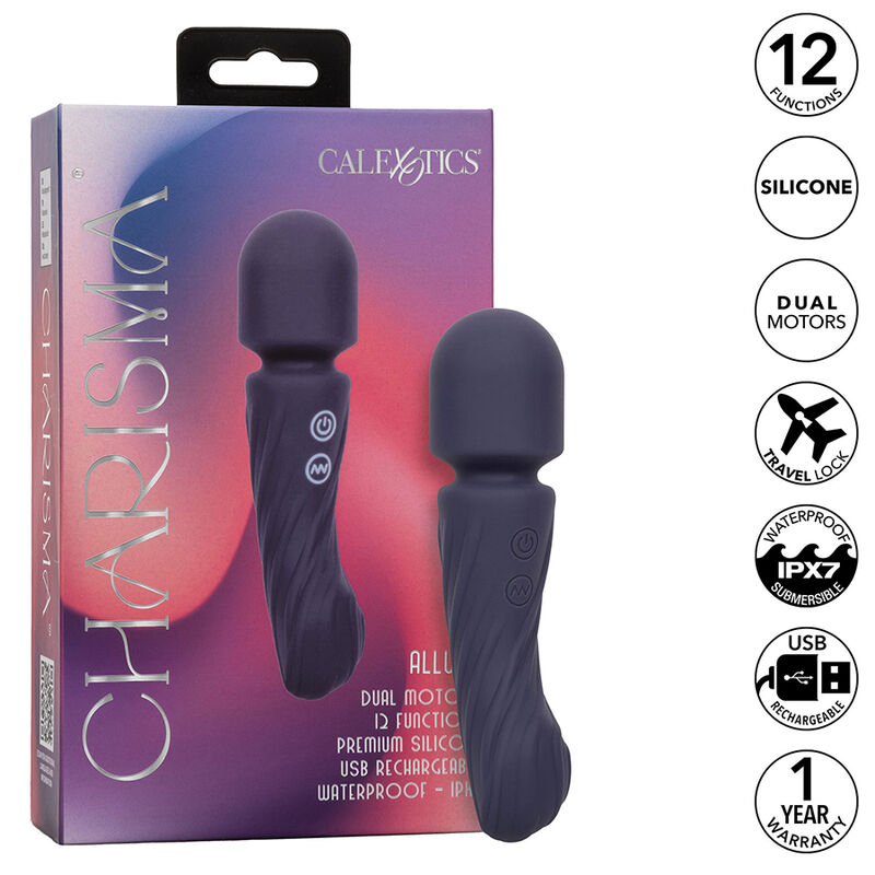 CALEXOTICS - CHARISMA ALLURE MASAJEADOR DOBLE MOTOR 12 FUNCIONES 17,25 CM X 4,5 CM MORADO - Imagen 8