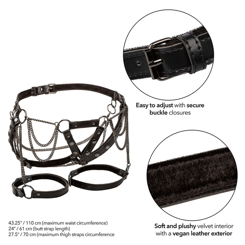 CALEXOTICS - EUPHORIA ARNÉS DE MUSLO CON CADENAS PREMIUM - Imagen 3