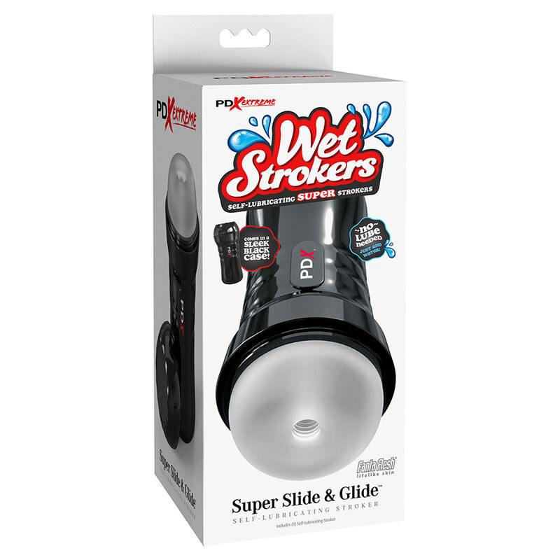 PDX EXTREME - SLIDE & GLIDE MASTURBADOR AUTOLUBRICANTE TRANSPARENTE - Imagen 3