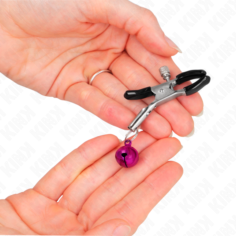 KINK - PINZAS PARA PEZONES CON CAMPANILLA VIOLETA 6 CM - Imagen 2