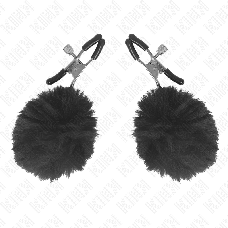 KINK - PINZAS PARA PEZONES CON POMPÓN NEGRO 6 CM - Imagen 5