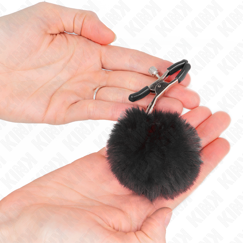 KINK - PINZAS PARA PEZONES CON POMPÓN NEGRO 6 CM - Imagen 2