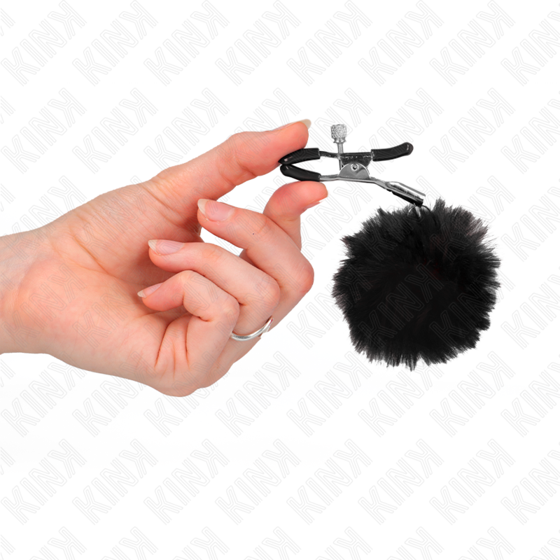 KINK - PINZAS PARA PEZONES CON POMPÓN NEGRO 6 CM - Imagen 3