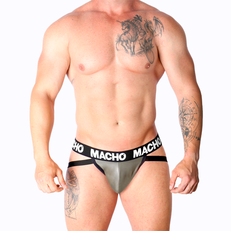 MACHO - MX27GR JOCK CUERO GRIS BEIGE XL - Imagen 3