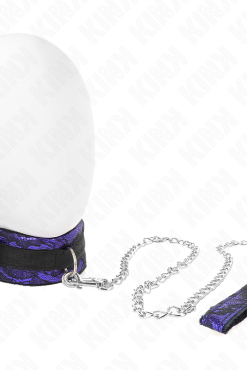 KINK – COLLAR CON CORREA 105 CM CORTO DE ENCAJE DE TERCIOPELO CON RIBETE DE NAILON 44 X 5.5 CM