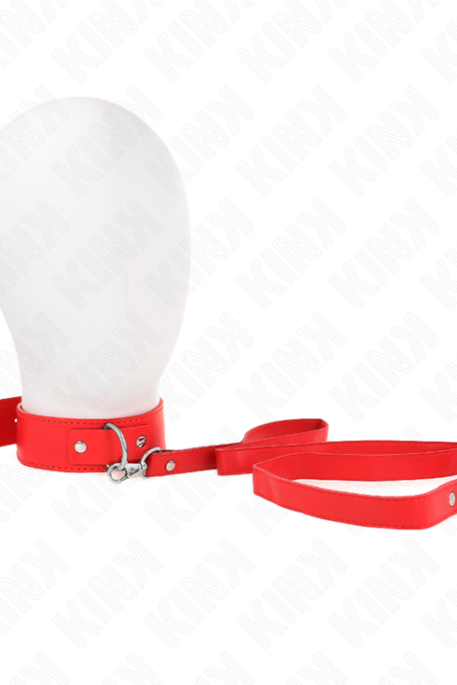KINK – COLLAR CON CORREA 116 CM FINO ROJO AJUSTABLE 32-50 CM X 8 CM