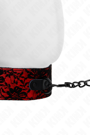KINK - COLLAR CON CORREA 105 CM DE ENCAJE CON CINTURÓN DE CUERO REAL 44 X 5.5 CM