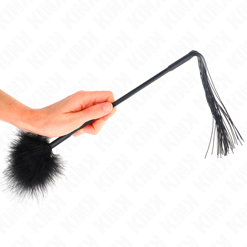 KINK - LÁTIGO DE SILICONA CON PLUMAS PARA COSQUILLAS 47 CM - Imagen 3