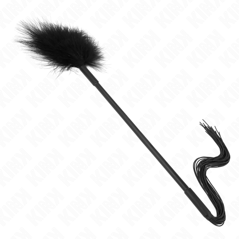 KINK - LÁTIGO DE SILICONA CON PLUMAS PARA COSQUILLAS 47 CM - Imagen 4
