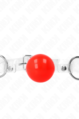 KINK - MORDAZA DE BOLA ROJA DE PVC TRANSPARENTE AJUSTABLE