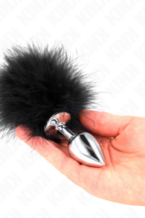 KINK - PLUG ANAL 11 x 7 CM ACERO INOXIDABLE CON PLUMA 11 CM