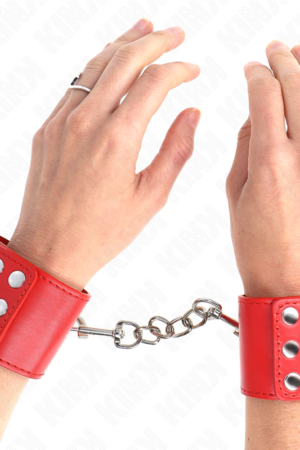KINK - MUÑEQUERAS CON CIERRE A PRESIÓN AJUSTABLE ROJO 19-24 CM X 5.5 CM