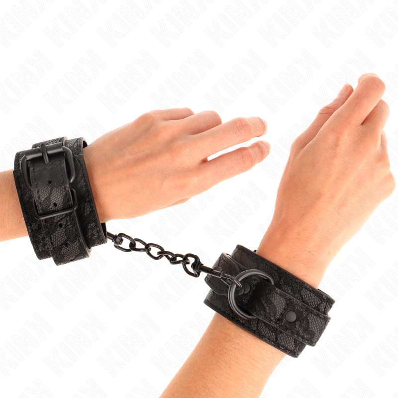 KINK – MUÑEQUERAS DE ENCAJE AJUSTABLE NEGRO 19-26 CM