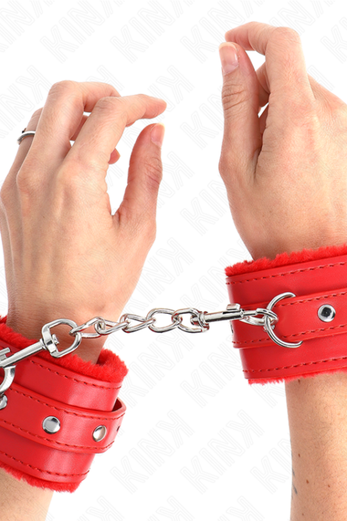 KINK – MUÑEQUERAS FORRADAS PREMIUM ROJO CON CORREA ROJO AJUSTABLE 17-29 CM X 6 CM