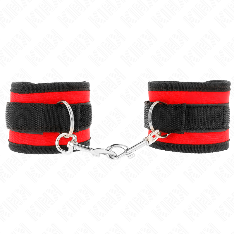 KINK - MUÑEQUERAS NYLON ROJO-NEGRO MODELO 2 AJUSTABLE 18-35 CM X 6 CM - Imagen 2