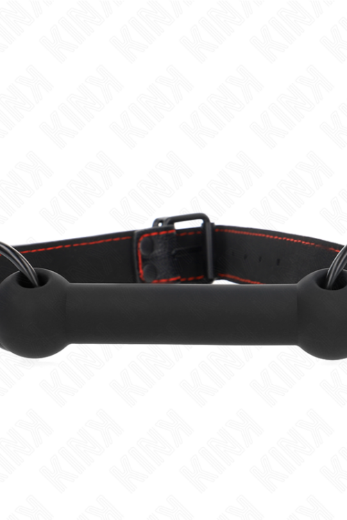 KINK – MORDAZA FORMA DE HUESO CON CORREA POLIPIEL NEGRO AJUSTABLE 41-57 CM
