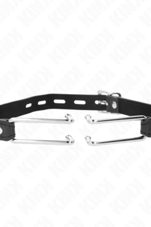 KINK - MORDAZA GANCHO DE METAL 11.5 CM CON CORREA DE POLIPIEL AJUSTABLE 39-58 CM X 2 CM