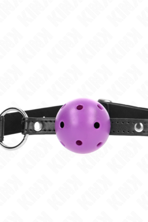 KINK - MORDAZA DE BOLA 4.5 CM MORADO DURA HUECA 63.5 X 2 CM