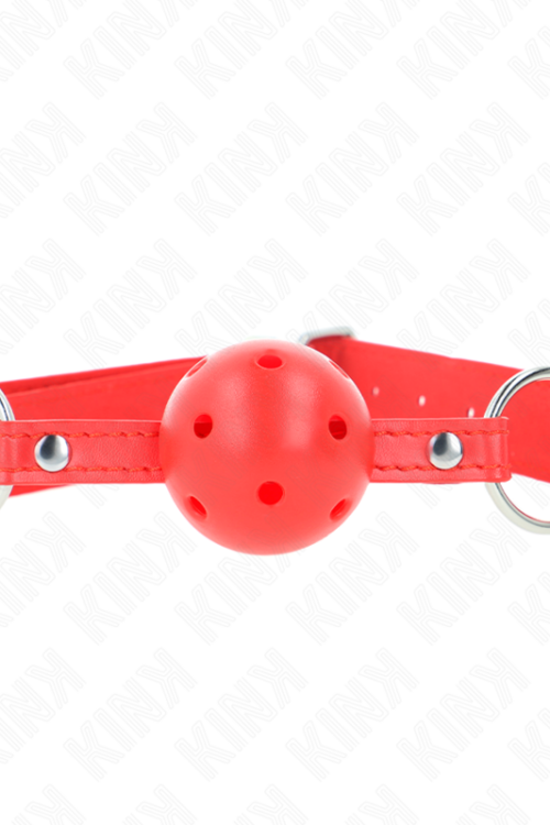 KINK – MORDAZA DE BOLA 4.5 CM DURA HUECA ROJO COMPLETA 62 x 2 CM