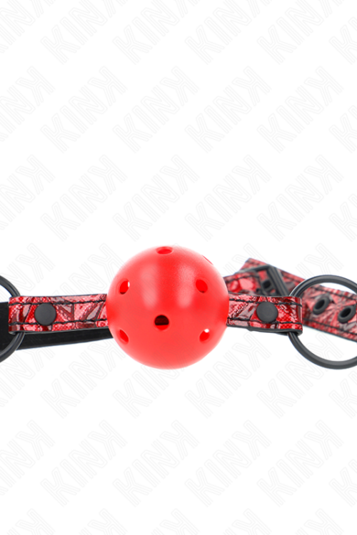 KINK – MORDAZA DE BOLA 4.5 CM CON PATRÓN DE DIAMANTE MODELO 1 64.5 CM AJUSTABLE 42- 60 CM