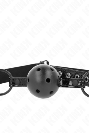 KINK - MORDAZA DE BOLA 4.5 CM CON PATRÓN DE DIAMANTE MODELO 3 64.5 CM AJUSTABLE 42- 60 CM