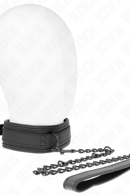 KINK – COLLAR CON CORREA 78 CM BONDAGE DE NEOPRENO MODELO 1 AJUSTABLE 37.5 X 49.5 CM