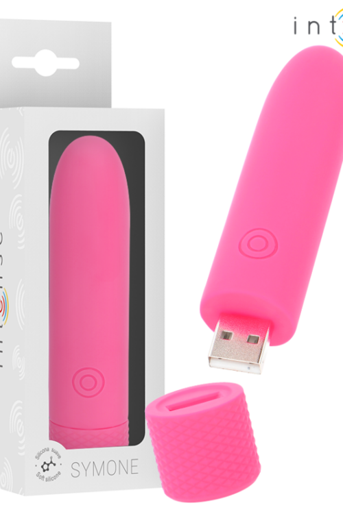 INTENSE – SYMONE BALA VIBRADORA RECARGABLE POR USB 8 VIBRACIONES ROSA 10 X 2.2 CM