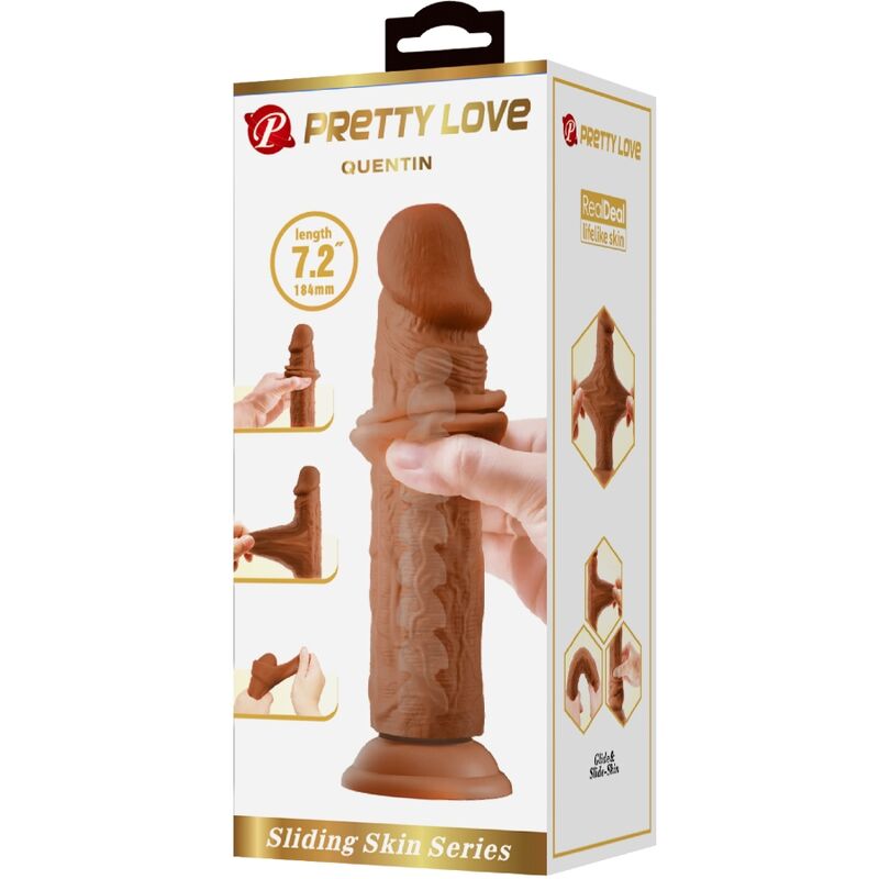 PRETTY LOVE - QUENTIN DILDO REALÍSTICO 18 CM MULATO - Imagen 5