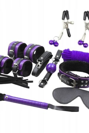 SECRETPLAY - BDSM SET 8PCS LILA / NEGRO