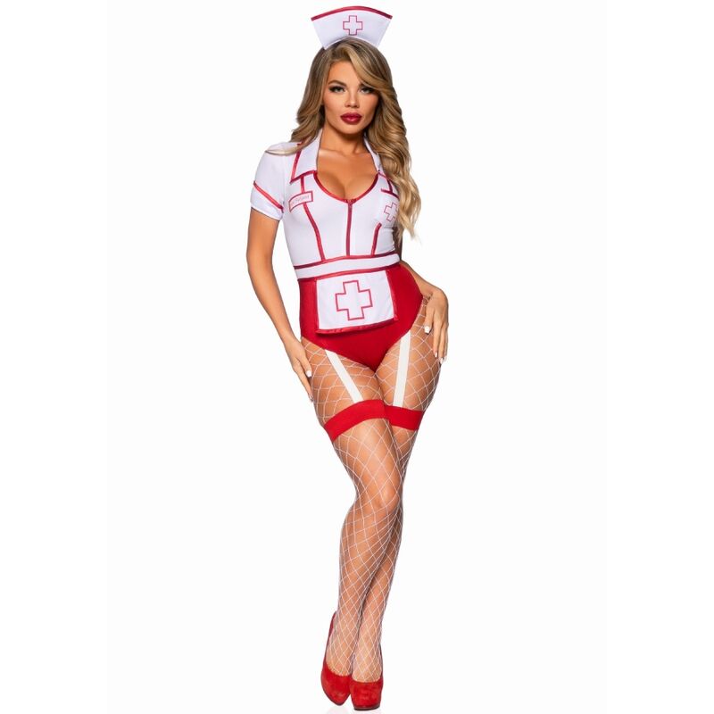 LEG AVENUE - DISFRAZ ENFERMERA SEXY ROJO/BLANCO S - Imagen 3
