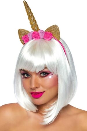 LEG AVENUE - DIADEMA DE UNICORNIO CON FLORES DORADO