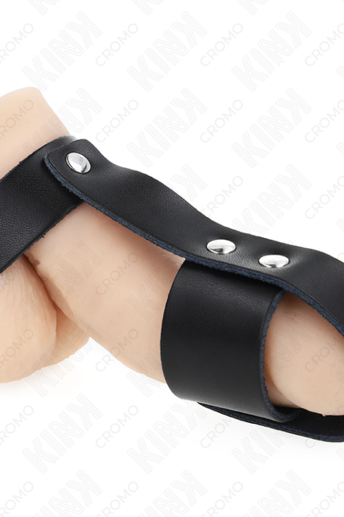 KINK – ANILLO JAULA PENE CUERO CON DIVISOR DE BOLAS AJUSTABLE