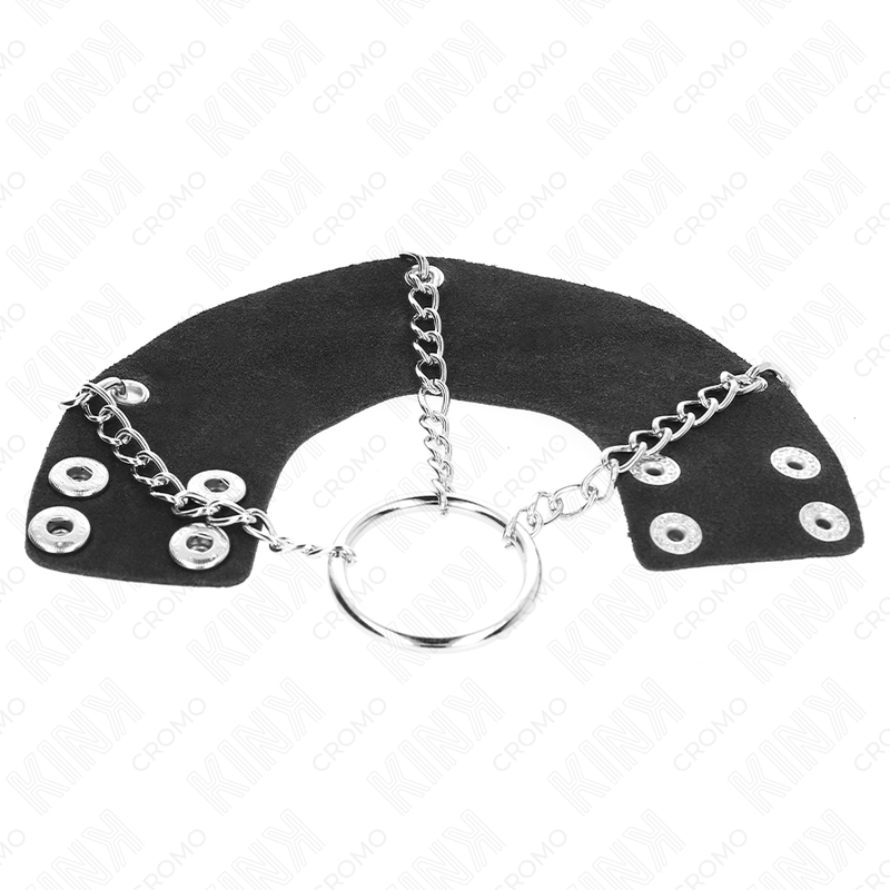 KINK - ANILLO PENE 4 CM CADENA 7 CM METAL CON CINTURÓN CUERO - Imagen 2