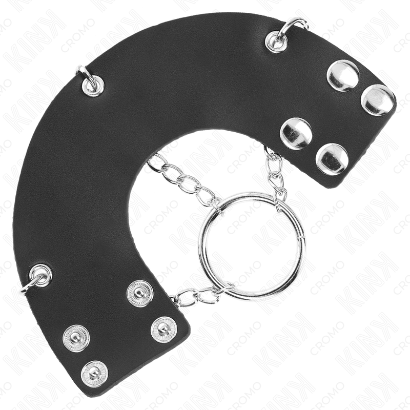 KINK - ANILLO PENE 4 CM CADENA 7 CM METAL CON CINTURÓN CUERO - Imagen 5
