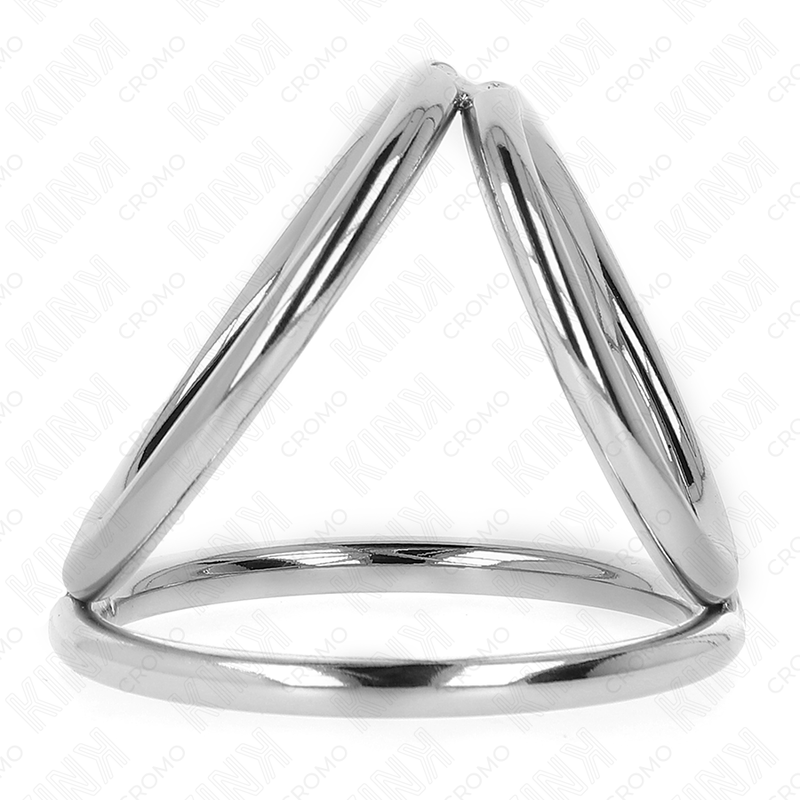 KINK - ANILLO PENE TRIPLE METAL CROMADO 3.2 CM A 4.5 CM - Imagen 2