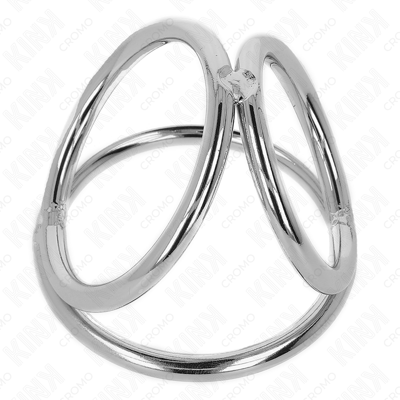 KINK - ANILLO PENE TRIPLE METAL CROMADO 3.2 CM A 4.5 CM - Imagen 3