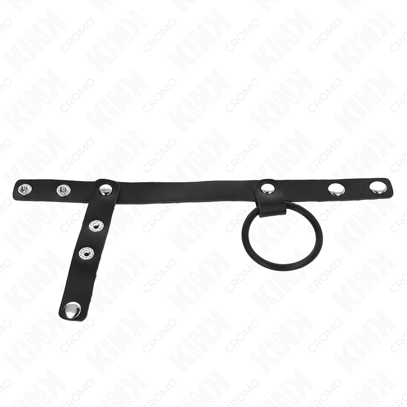 KINK - ANILLO PENE SILICONA 3.8 CM CON DIVISOR DE BOLAS Y CORREA DE CUERO 22 X 1.5 CM - Imagen 2