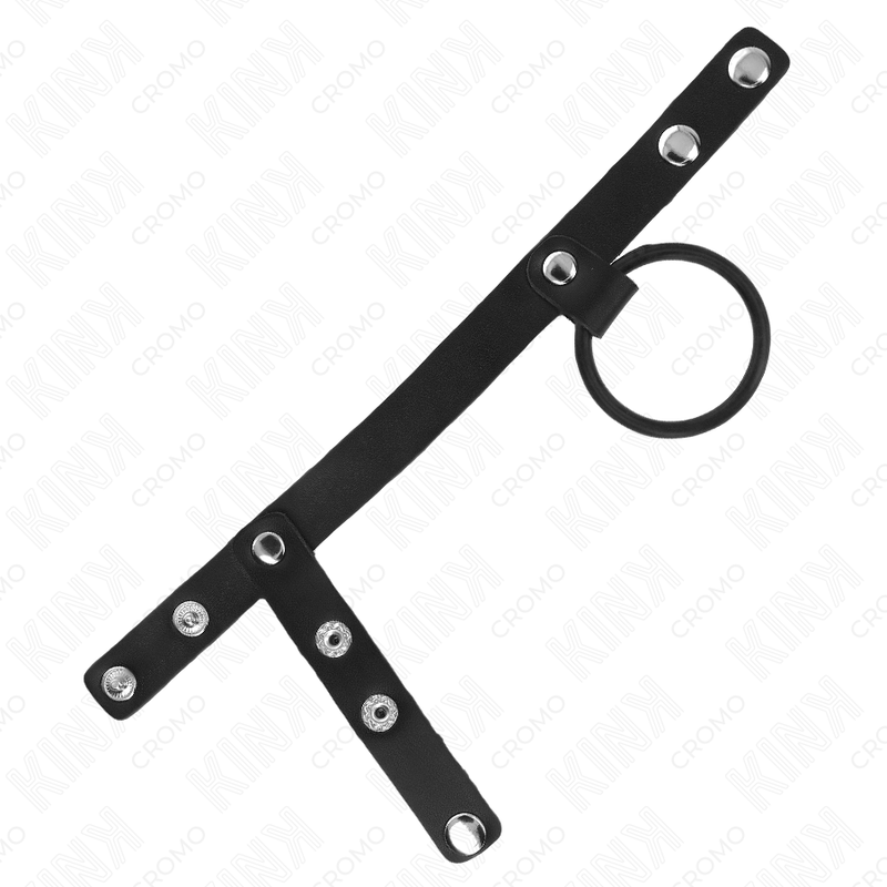 KINK - ANILLO PENE SILICONA 3.8 CM CON DIVISOR DE BOLAS Y CORREA DE CUERO 22 X 1.5 CM - Imagen 3