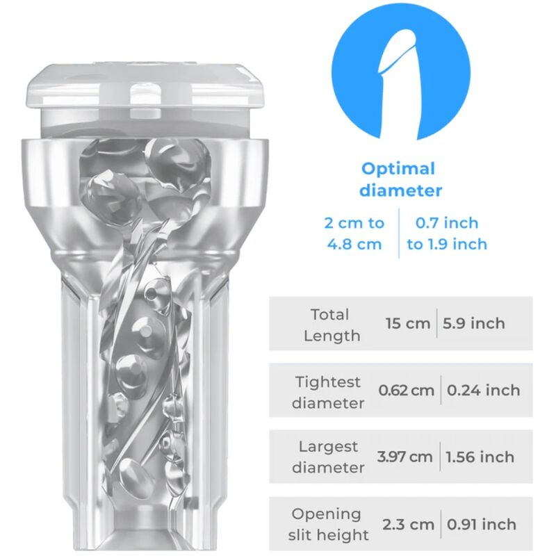 KIIROO – FEEL POCKET STROKER CRYSTAL BY KIIROO TRANSPARENTE