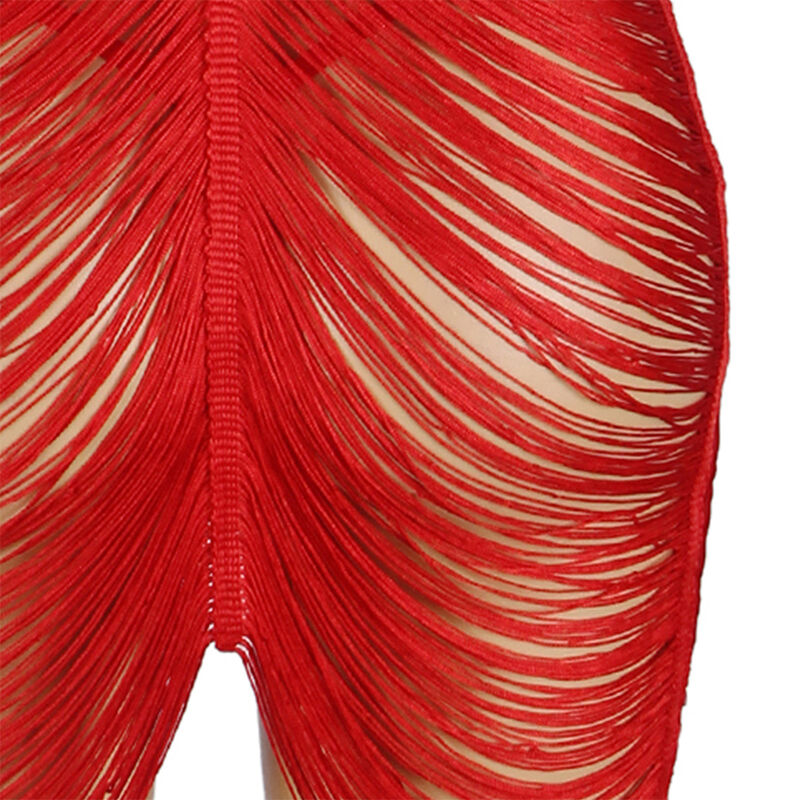 SUBBLIME - 954253 VESTIDO DE FLECOS + TANGA ROJO L/XL - Imagen 8