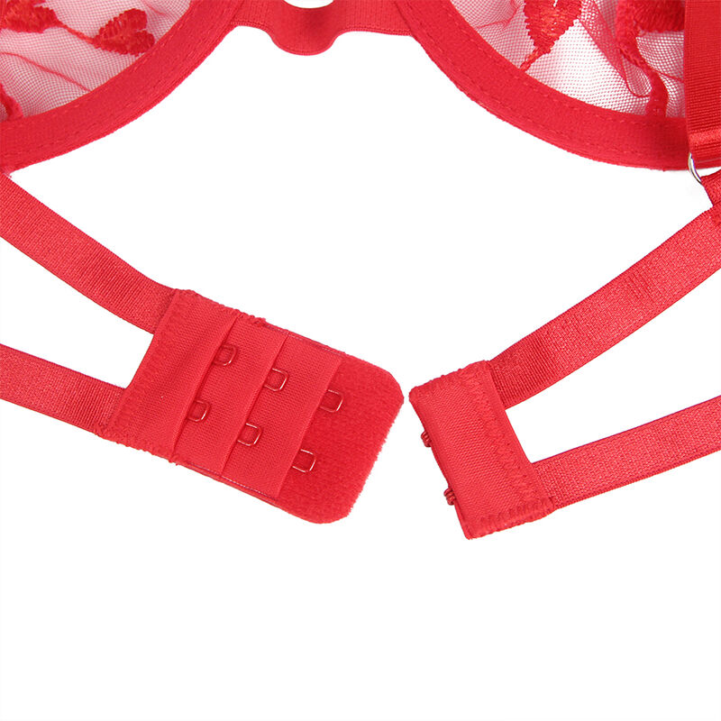 SUBBLIME - 954338 SUJETADOR + TANGA + LIGUEROS ESTAMPADO DE CORAZONES ROJO L/XL - Imagen 9