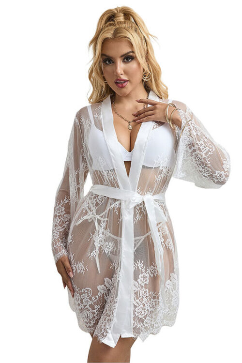 SUBBLIME – 954369 CAMISÓN DE MANGA LARGA CON DISEÑO FLORAL BLANCO S/M