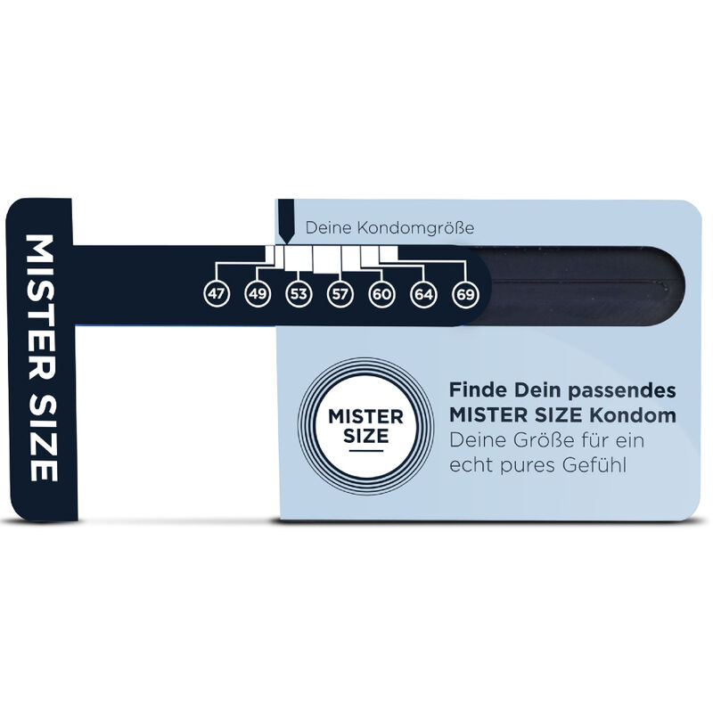 MISTER SIZE – MEDIDOR TAMAÑO PRESERVATIVO IDEAL (ALEMÁN)
