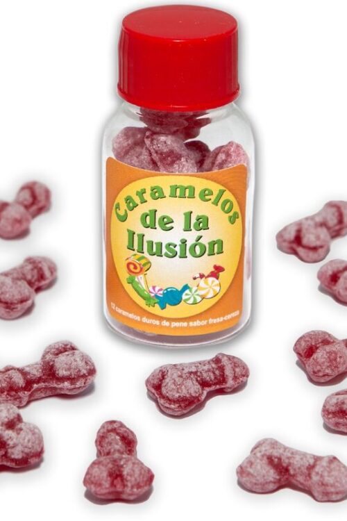 DIABLO PICANTE – 12 CARAMELOS DE LA ILUSIÓN FORMA PENE FRESA/CEREZA