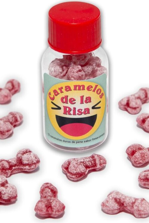 DIABLO PICANTE – 12 CARAMELOS DE LA RISA FORMA PENE FRESA/CEREZA